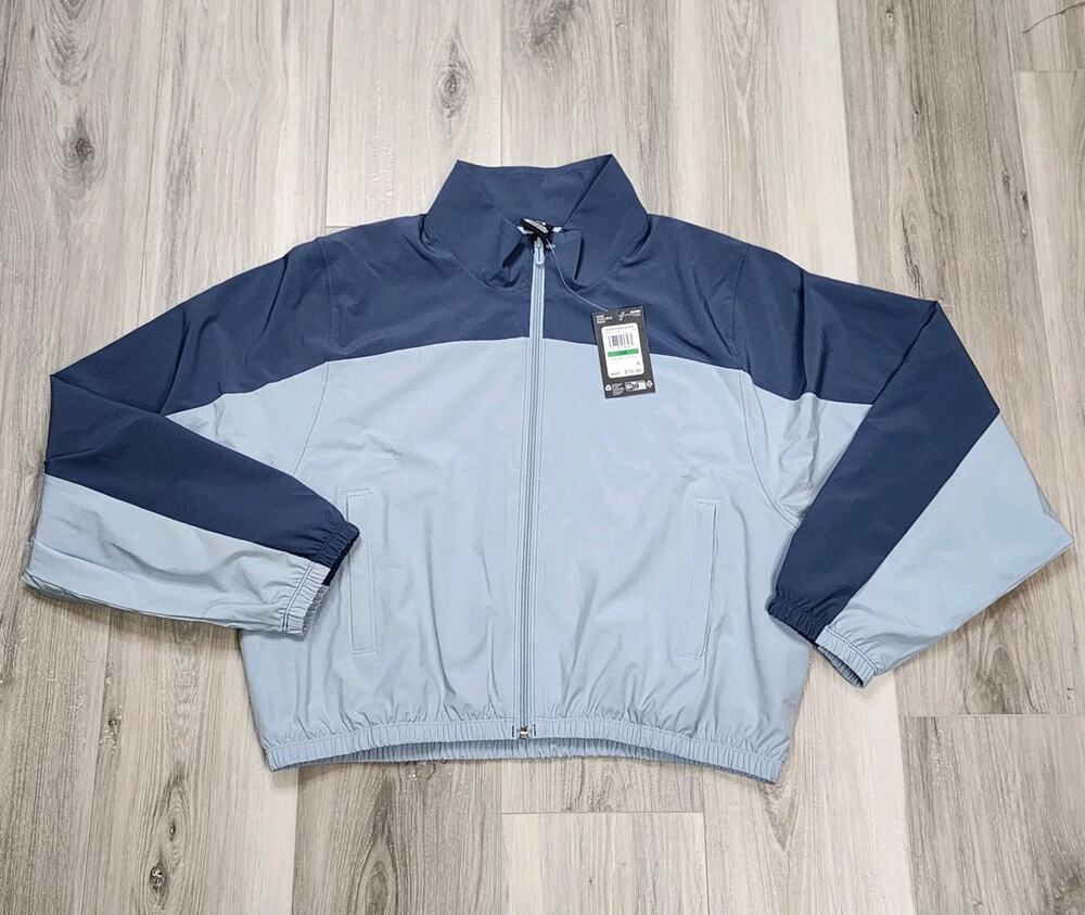 Under Armour Crop Jacket Women's Large Blue UA Rival Woven New
